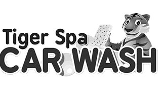 tiger spa car wash logo in black and white